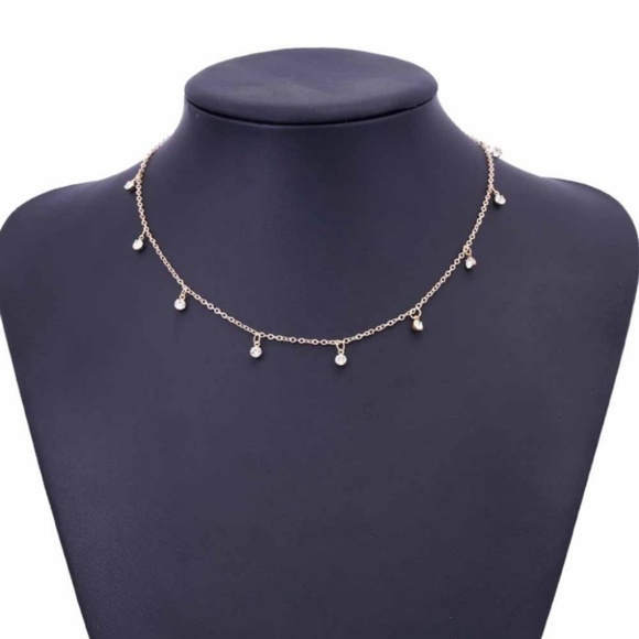 4/$30 Dainty Crystal Drops Necklace - Picture 2 of 7